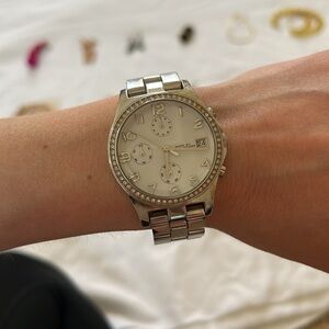 Marc by Marc Jacobs stainless steel watch with pave rim